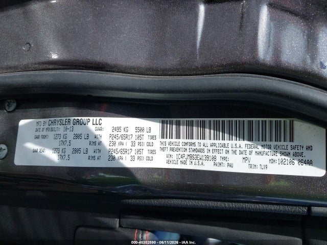 2014 Jeep Cherokee Trailhawk მანქანა იყიდება აუქციონზე, vin: 1C4PJMBS3EW139108, აუქციონის ნომერი: 45352590