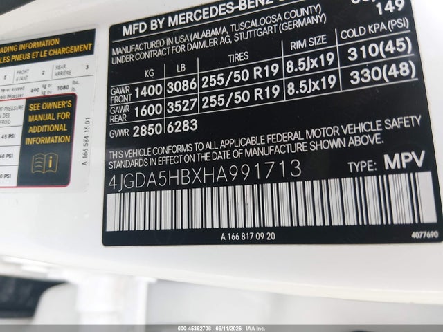 4JGDA5HBXHA991713 Mercedes-Benz Gle 350 4matic