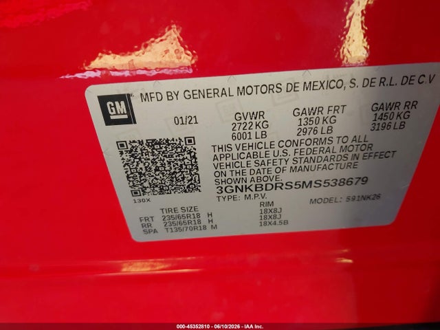 Chevrolet Blazer Fwd 3lt 2021 3GNKBDRS5MS538679 Image 9