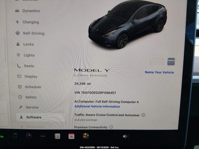 Продаж на аукціоні авто 2024 Tesla Model Y Long Range Single Motor Rear-wheel Drive/rwd, vin: 7SAYGDED2RF096457, номер лоту: 45352998
