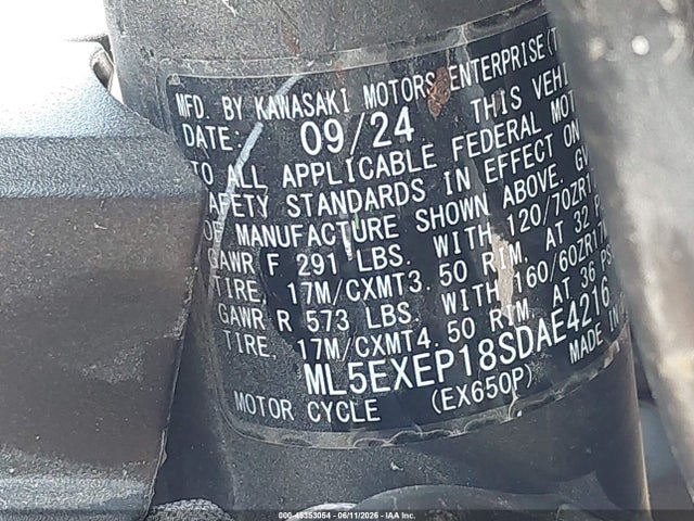 Kawasaki Ex650 P 2025 ML5EXEP18SDAE4216 Image 10