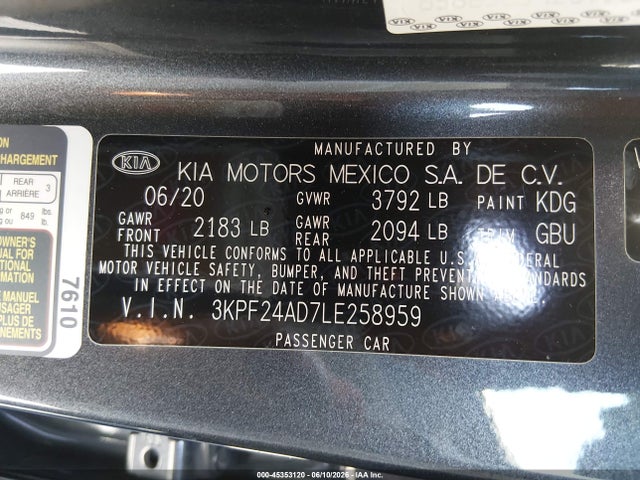 KIA Forte Lxs 2020 3KPF24AD7LE258959 Image 9