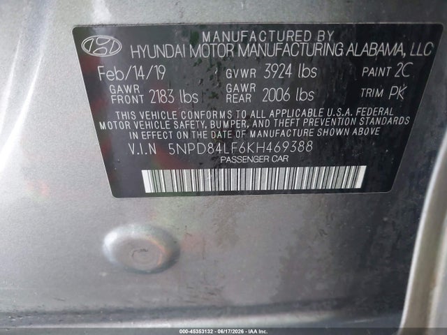 Hyundai Elantra Value Edition 2019 5NPD84LF6KH469388 Image 9