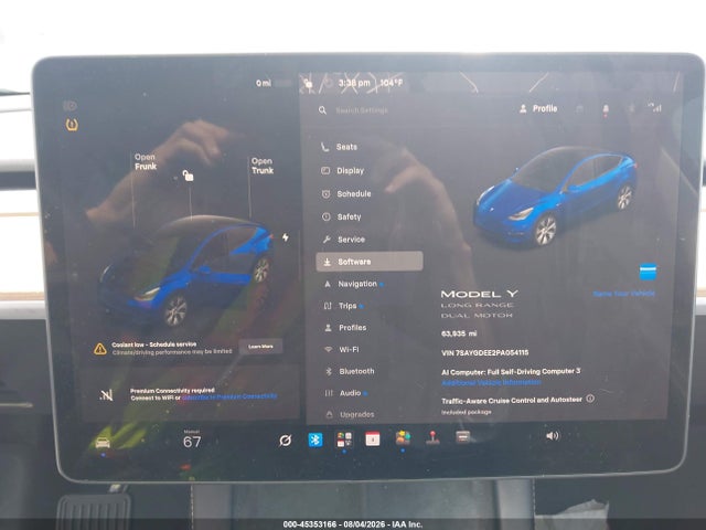 45353166 :رقم المزاد ، 7SAYGDEE2PA054115 vin ، 2023 Tesla Model Y Awd/long Range Dual Motor All-wheel Drive مزاد بيع