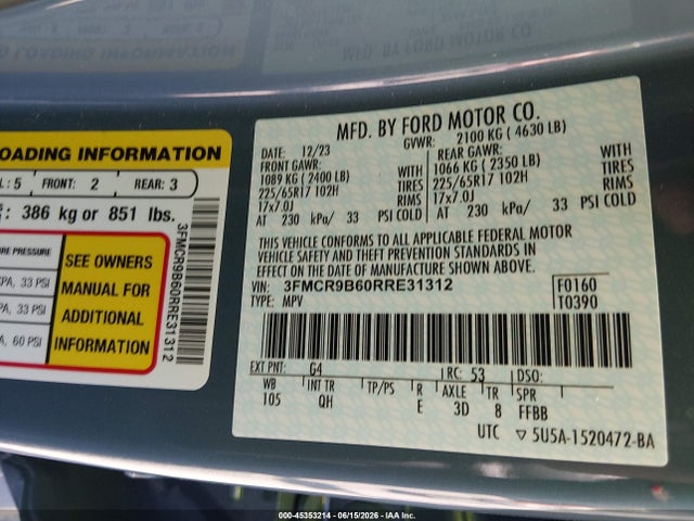 Ford Bronco Sport 2024 3FMCR9B60RRE31312 Image 23