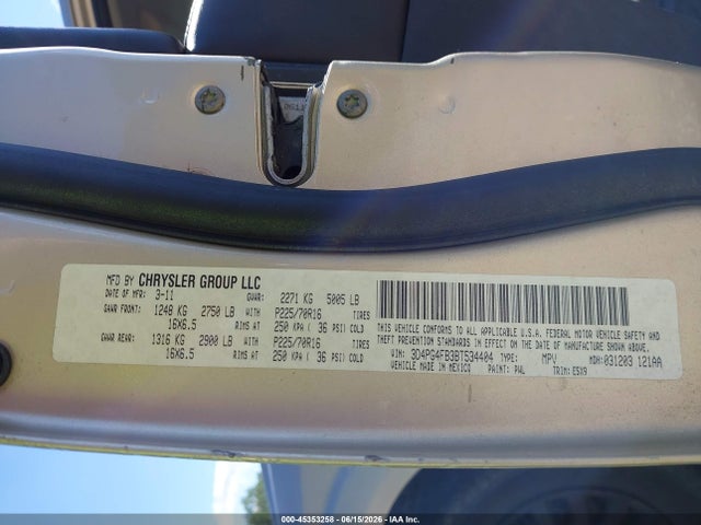 45353258 :رقم المزاد ، 3D4PG4FB3BT534404 vin ، 2011 Dodge Journey Express مزاد بيع