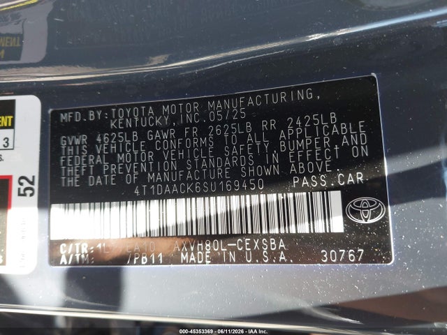 Toyota CAMRY SE 2025 4T1DAACK6SU169450 Image 9