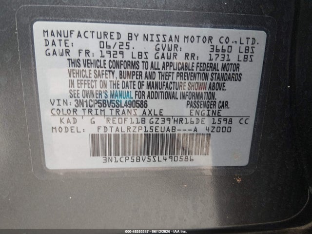 Nissan Kicks Play S 2025 3N1CP5BV5SL490586 Image 9