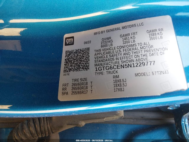 1GTG6CEN5N1229777 GMC Canyon 4wd Short Box Elevation