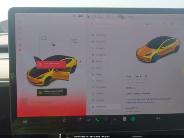 Aukcja sprzedaży 2019 Tesla Model 3 Long Range/performance, vin: 5YJ3E1EB3KF493417, numer aukcji: 45353530