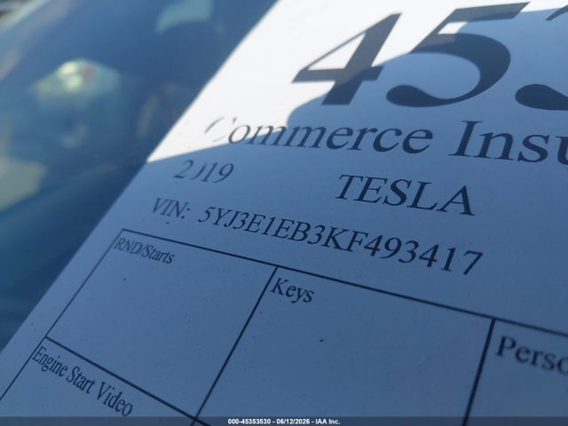 Aukcja sprzedaży 2019 Tesla Model 3 Long Range/performance, vin: 5YJ3E1EB3KF493417, numer aukcji: 45353530