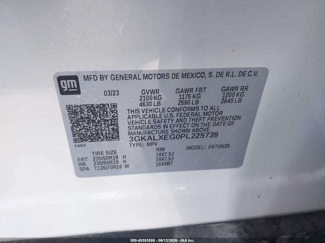 45353558 :رقم المزاد ، 3GKALXEG0PL225739 vin ، 2023 Gmc Terrain Awd Denali مزاد بيع