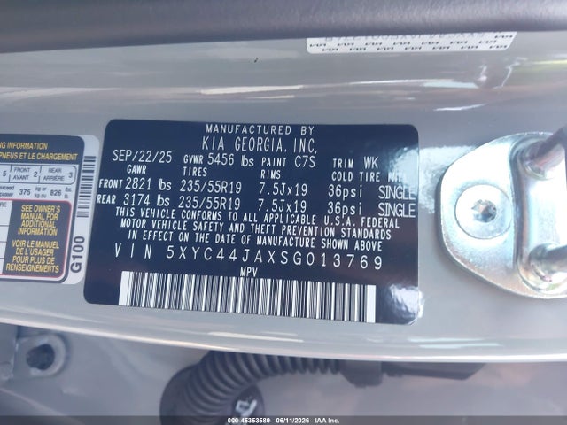 5XYC44JAXSG013769 KIA Ev6 Gt-line Rwd