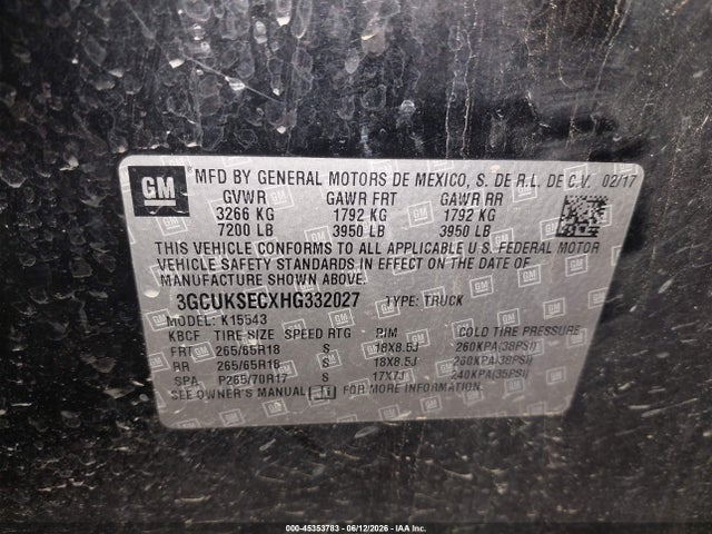 Chevrolet Silverado 1500 Ltz 2017 3GCUKSECXHG332027 Image 9