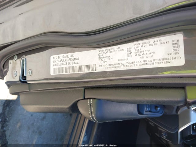 Продажа на аукционе авто 2024 Jeep Grand Cherokee L Altitude X 4x4, vin: 1C4RJKAG3R8564686, номер лота: 45353842