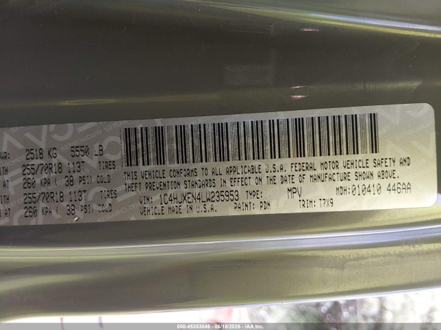 1C4HJXEN4LW235953 Jeep Wrangler Unlimited Sahara 4x4