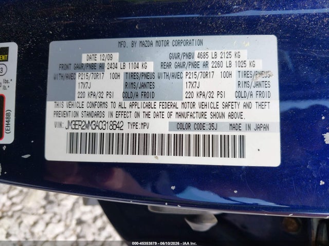 Aukcja sprzedaży 2010 Mazda Cx-7 I Sport, vin: JM3ER2WM3A0318642, numer aukcji: 45353879