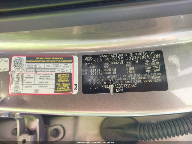 KIA Soul 2016 KNDJN2A23G7311845 Image 9