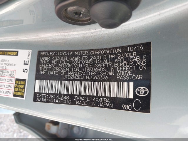Toyota Prius V Five 2017 JTDZN3EU1HJ063376 Image 9