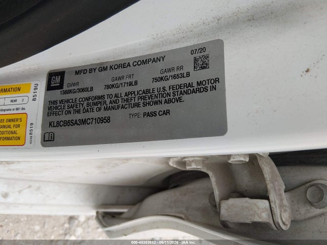 Chevrolet Spark Fwd Ls Automatic 2021 KL8CB6SA3MC710958 Image 9