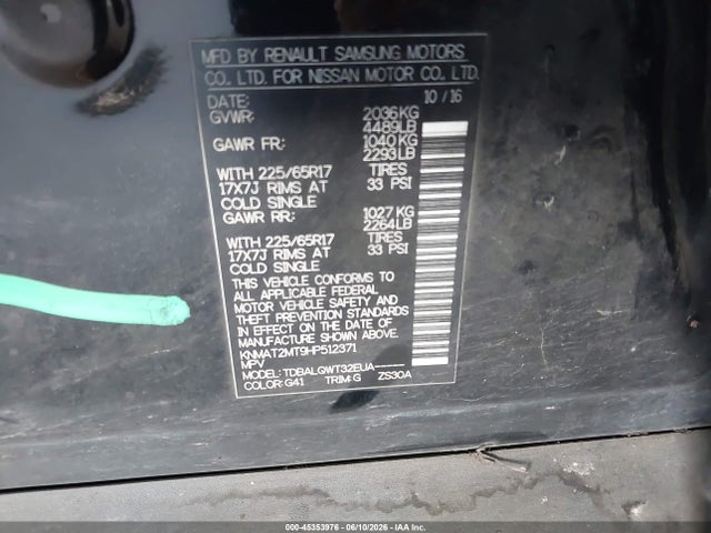 Nissan ROGUE SV 2017 KNMAT2MT9HP512371 Image 9