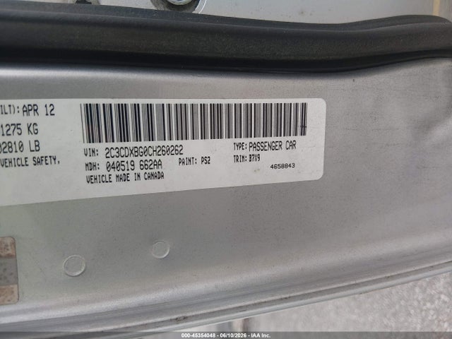 Aukcja sprzedaży 2012 Dodge Charger Se, vin: 2C3CDXBG0CH260262, numer aukcji: 45354048