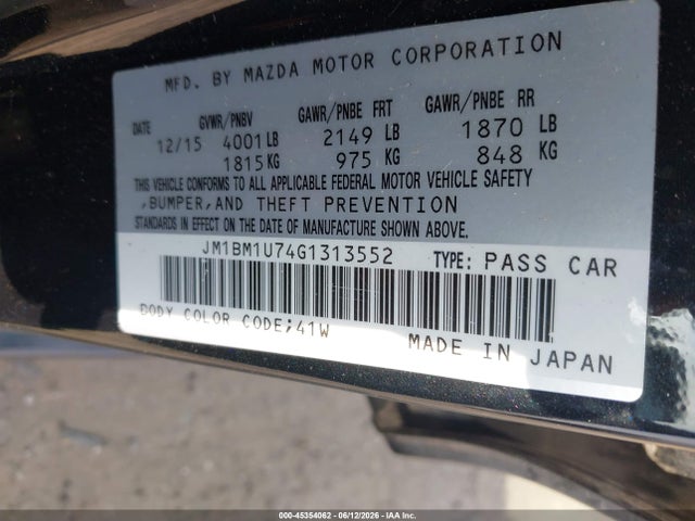Продажа на аукционе авто 2016 Mazda Mazda3 I Sport, vin: JM1BM1U74G1313552, номер лота: 45354062
