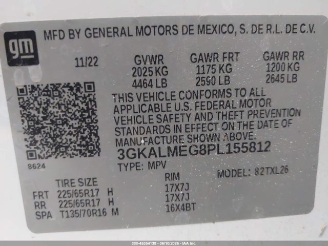 3GKALMEG8PL155812 GMC Terrain Fwd Sle