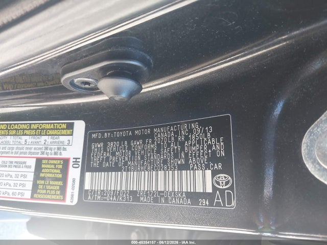 Toyota Corolla S Plus 2014 2T1BURHE8EC028353 Image 9