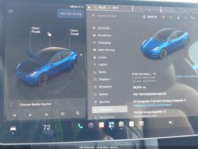 Aukcja sprzedaży 2023 Tesla Model Y Awd/long Range Dual Motor All-wheel Drive, vin: 7SAYGDEE8PA185176, numer aukcji: 45354254
