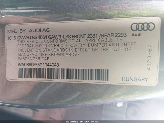 Audi A3 2.0t Premium 2016 WAUB8GFF5G1044048 Image 9