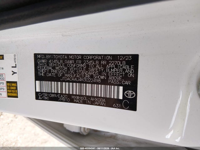JTDACAAU4R3022498 Toyota PRIUS XLE