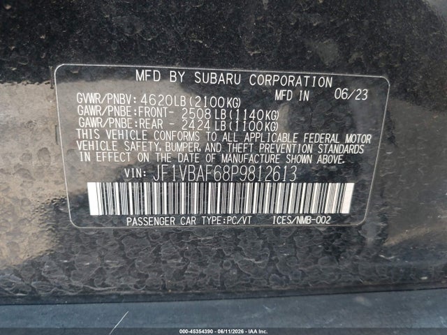 Subaru Wrx Premium 2023 JF1VBAF68P9812613 Image 9
