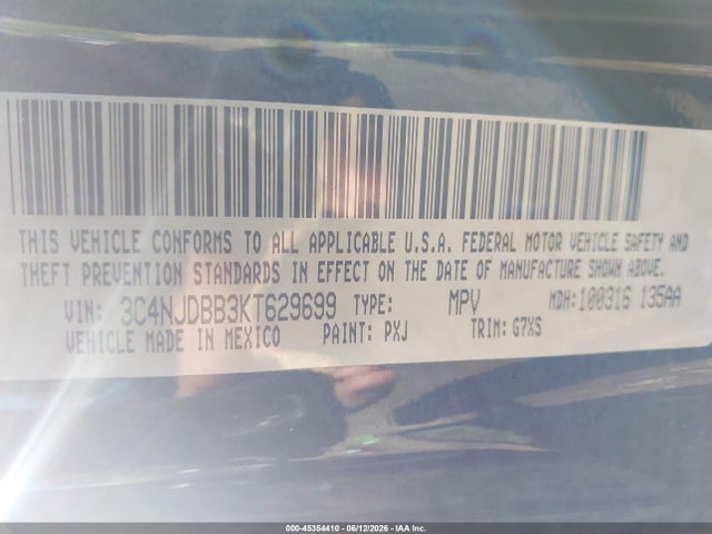 Aukcja sprzedaży 2019 Jeep Compass Latitude 4x4, vin: 3C4NJDBB3KT629699, numer aukcji: 45354410