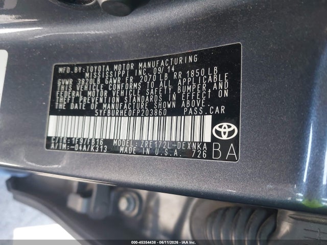 Toyota Corolla Le Plus 2015 5YFBURHE0FP203860 Image 9