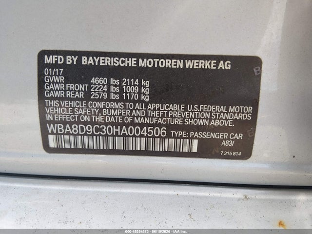 Продажа на аукционе авто 2017 Bmw 330i Xdrive, vin: WBA8D9C30HA004506, номер лота: 45354573