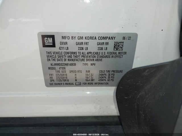 Aukcja sprzedaży 2022 Buick Encore Gx Fwd Select, vin: KL4MMDS22NB140939, numer aukcji: 45354580