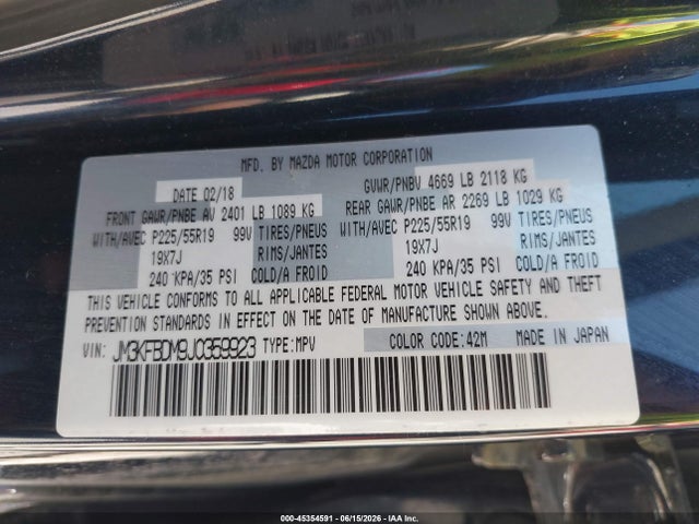 Mazda Cx-5 Grand Touring 2018 JM3KFBDM9J0359923 Image 9