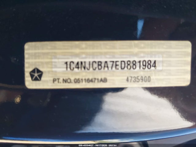Продажа на аукционе авто 2014 Jeep Compass Sport, vin: 1C4NJCBA7ED881984, номер лота: 45354627
