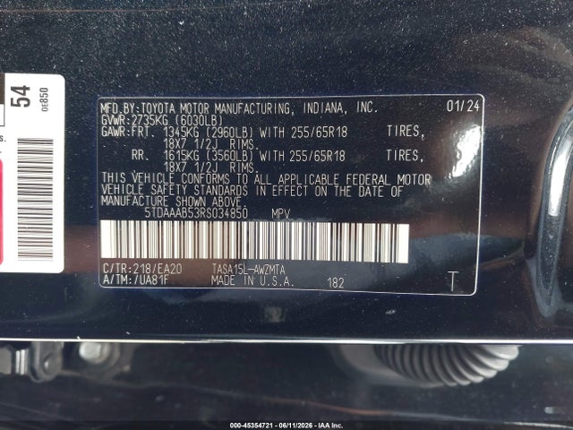 Toyota Grand Highlander Xle 2024 5TDAAAB53RS034850 Image 9