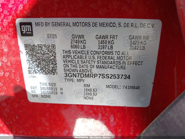 3GN7DMRP7SS253734 Chevrolet Equinox Ev Lt 1