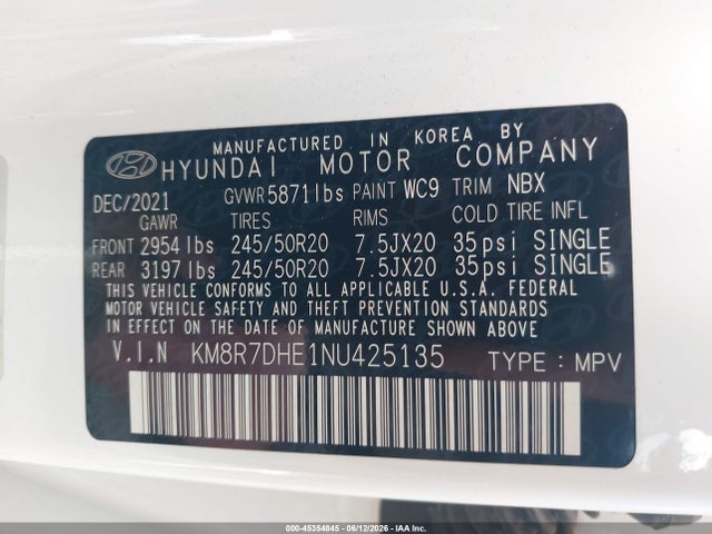 Hyundai Palisade Calligraphy 2022 KM8R7DHE1NU425135 Image 9