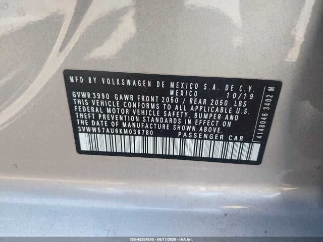 3VWW57AU6KM036780 Volkswagen Golf 1.4t S/1.4t Se