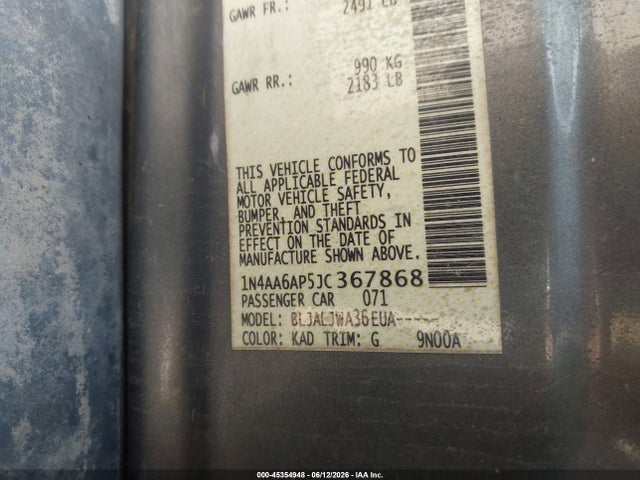 Nissan Maxima 3.5 Sv 2018 1N4AA6AP5JC367868 Image 9