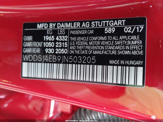 Mercedes-Benz CLA 250 2018 WDDSJ4EB9JN503205 Image 9