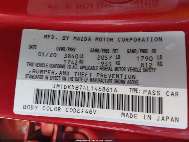JM1DKDB74L1468616 Mazda Cx-3 Sport