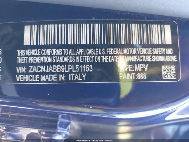 ZACNJABB9LPL51153 Jeep Renegade Altitude Fwd
