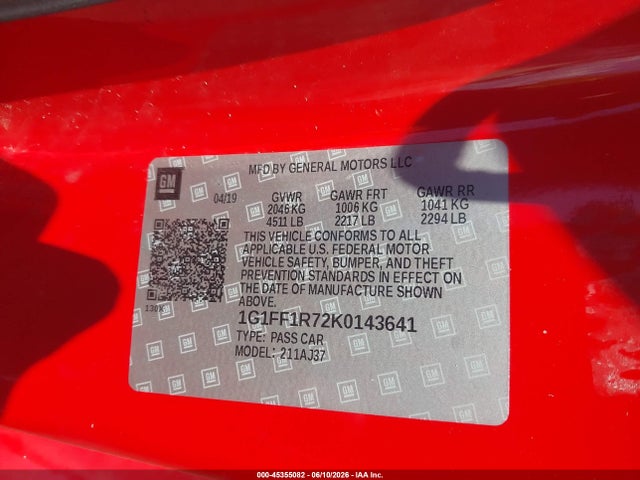 Chevrolet Camaro 1ss 2019 1G1FF1R72K0143641 Image 9