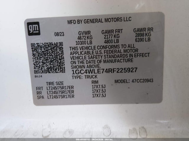 1GC4WLE74RF225927 Chevrolet Silverado 2500hd 2wd Long Bed Work Truck