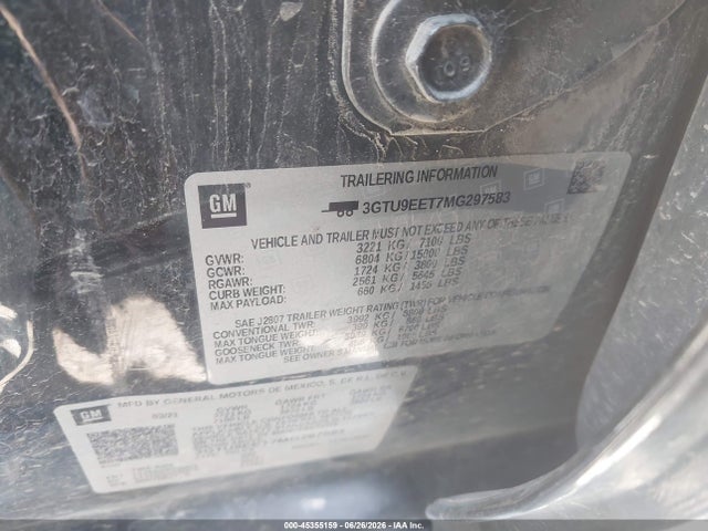 3GTU9EET7MG297583 GMC Sierra 1500 4wd Short Box At4